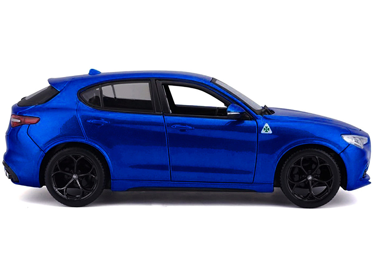 Alfa Romeo Stelvio Quadrifoglio Blue 1/24 Diecast Model Car by Bburago LuxuryLifeWay Online Store