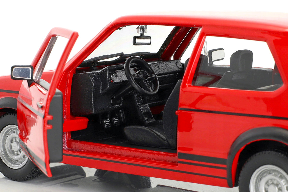 1979 Volkswagen Golf Mk1 GTI Red with Black Stripes 1/24 Diecast Model Car by Bburago LuxuryLifeWay Online Store
