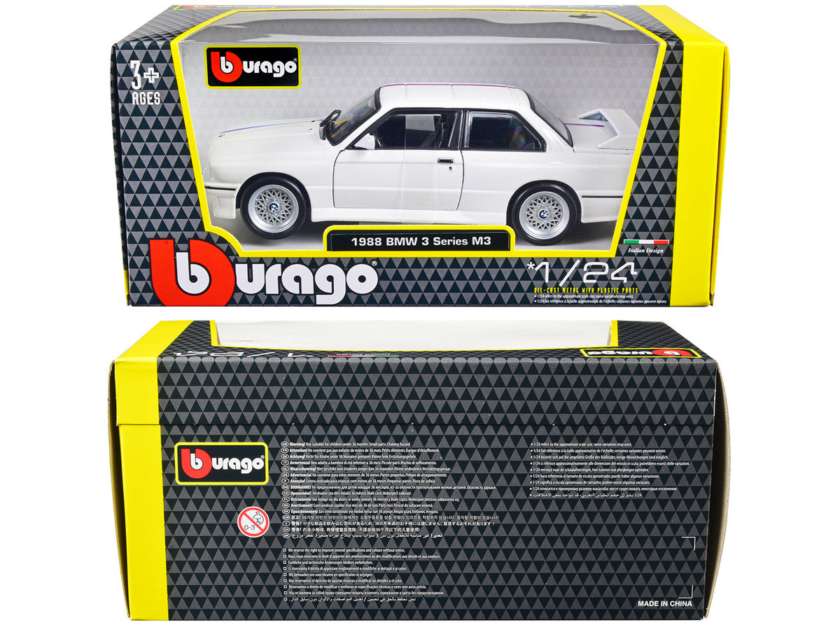 1988 BMW 3 Series M3 E30 White 1/24 Diecast Model Car by Bburago LuxuryLifeWay Online Store