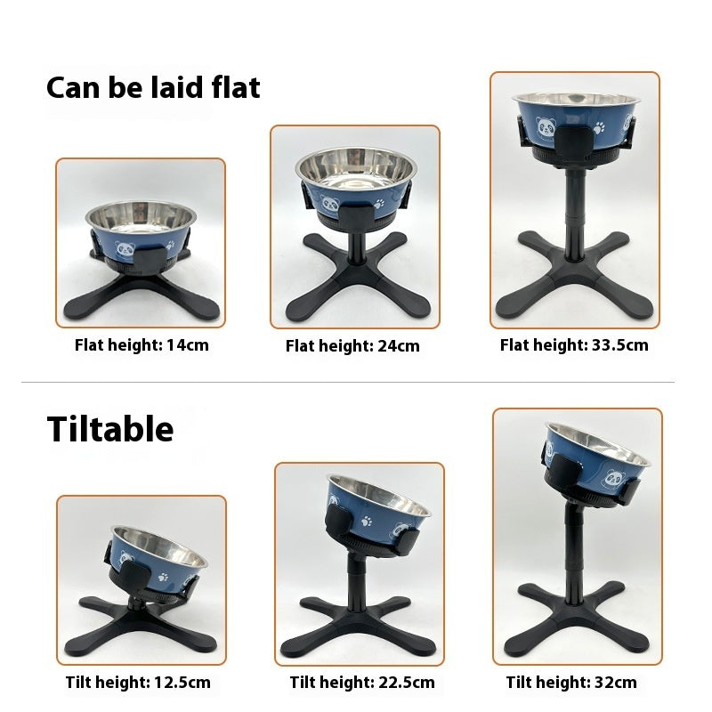 Pet Dog Bowl Bracket Lifting Adjustable Heightening Anti-tumble Pets Fashion