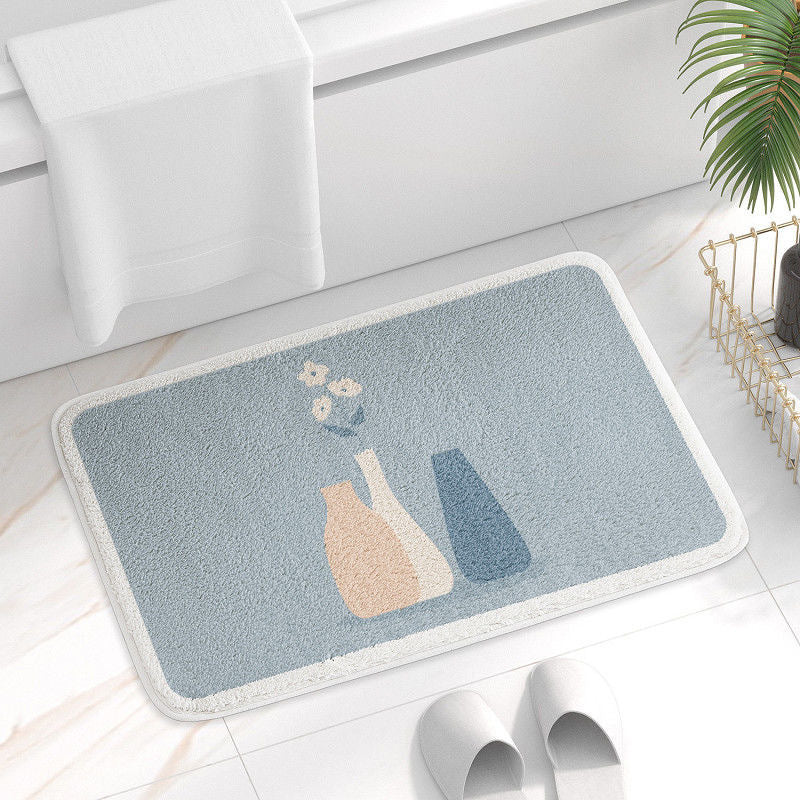 Household Simple Oval Cashmere Bathroom Mat