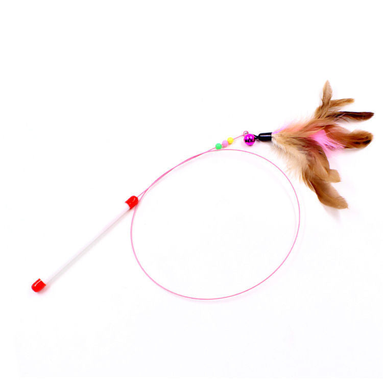 Steel Wire Feather Funny Cat Stick Long Rod Pets Fashion