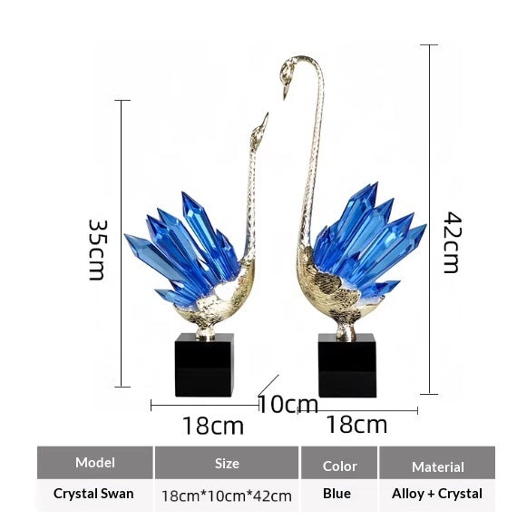 Affordable Luxury Crystal Swan High-End Home Decor For Foyer PearlNestDecor.com