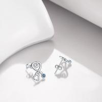 Sterling Silver Nurse Stethoscope with Blue Crystal Stud Earrings Jewelry Studs LadyShow.Store