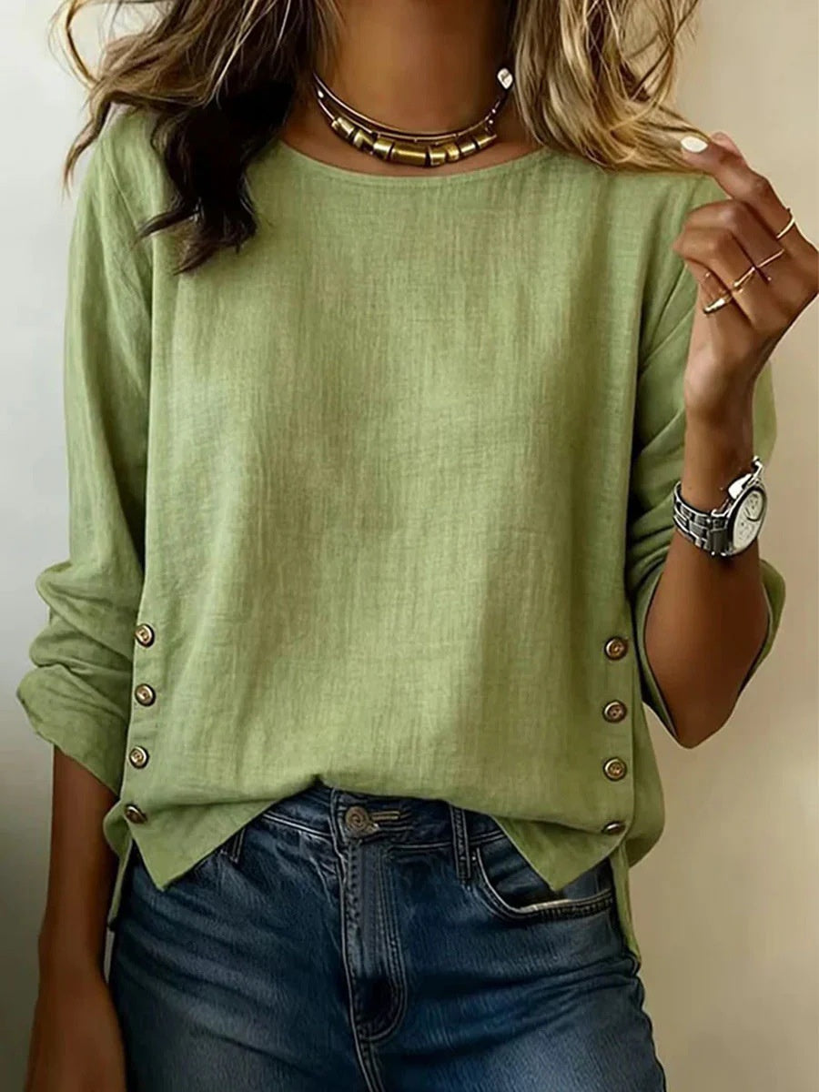 Casual Short Sleeve T-Shirt Solid Color Round Neck Pullover Tops For Women Clothing NorixaFashion.com