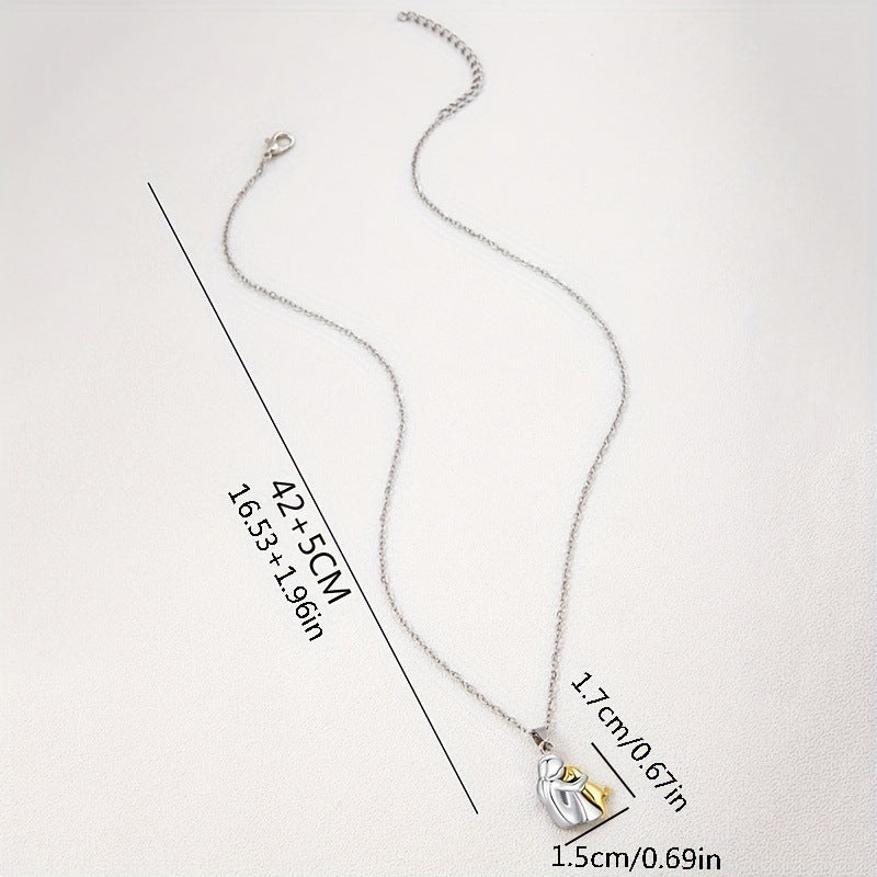 Fashion Little Girl And Dog Hug Necklace