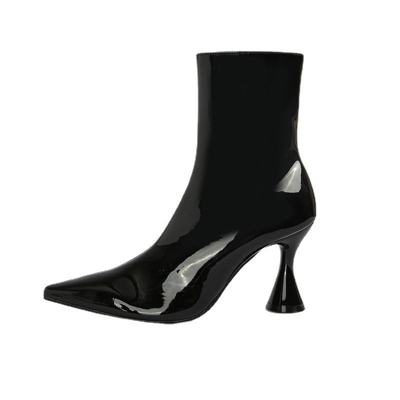 Women Boots Pointed Toe Ankle Boots Side Zipper Shoes LadyShow.Store