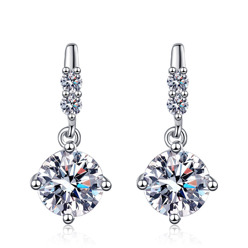 S925 Silver Moissanite Stud Earrings LadyShow.Store