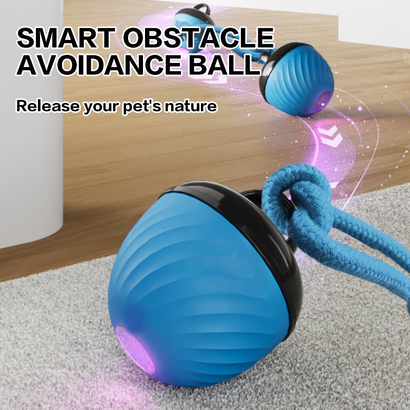 Smart Dog Cat Toy Ball Electronic Interactive Pet Toy Moving Ball Rope USB 3 Modes Automatic Moving Bouncing For Puppy Chew Products Pets Products Pets Fashion