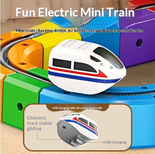 Small Train Track Cube Electric Assembled Building Block Toys LuxuryLifeWay Online Store