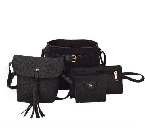 Vintage Lychee Pattern Four-Piece Mother-Daughter Bag Set Pi-Mart