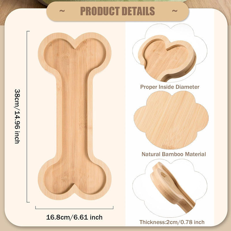 Dog-paw-shaped Bone Wooden Or Bamboo Irregular Dinner Plate Pets Fashion