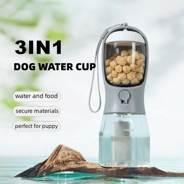 Dog Water Cup Drinking Food Garbage Bag Three-in-one Portable Small Multi-functional Pet Cups Pets Supplies Pets Fashion