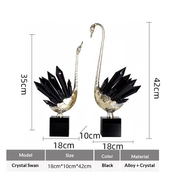 Affordable Luxury Crystal Swan High-End Home Decor For Foyer PearlNestDecor.com