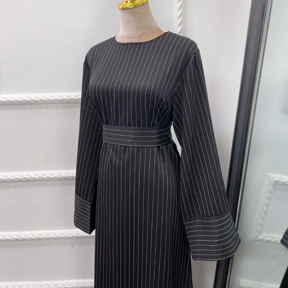 Middle East Stripe Tunneled Dress Women NorixaFashion.com