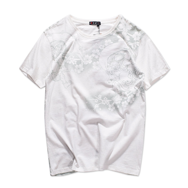 Men's Short Sleeve T-Shirt - Japanese Embroidered Design Pi-Mart