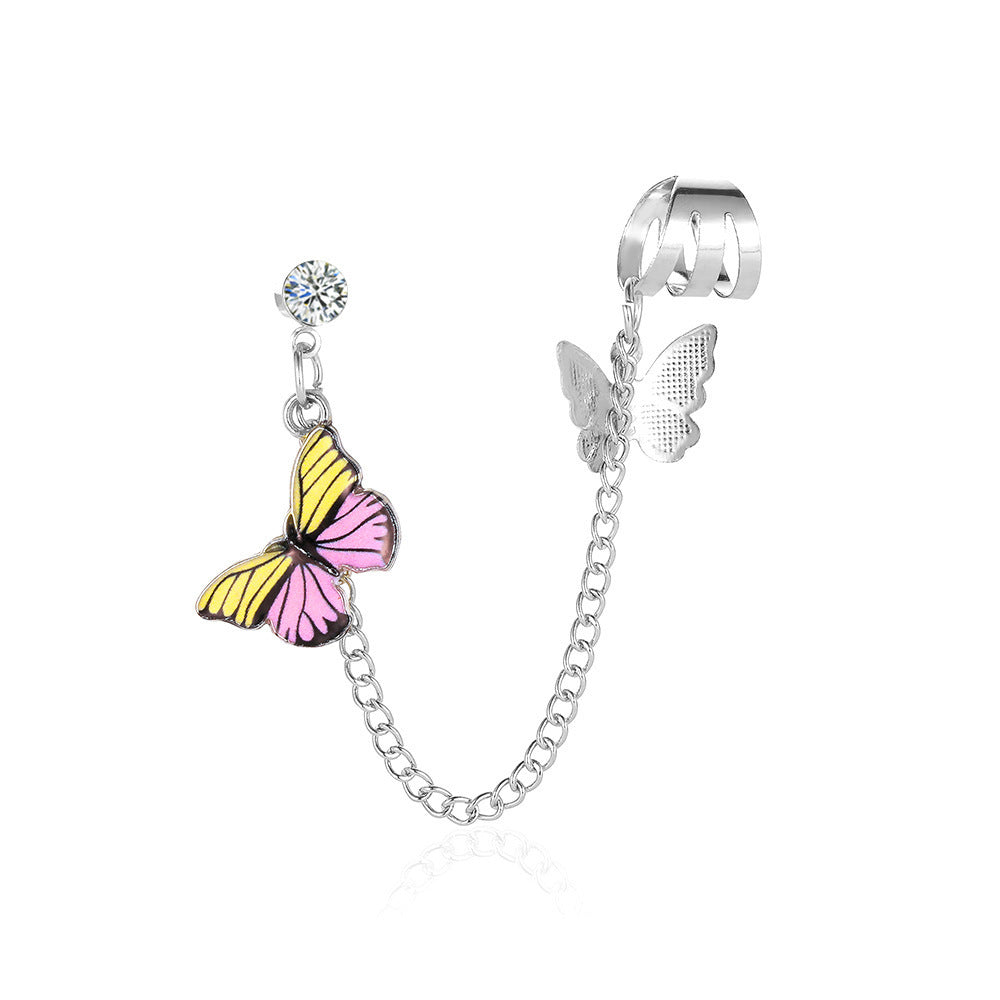 Fantasy Single Colorful Butterfly Earring