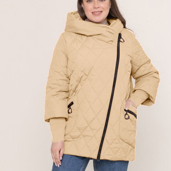 Women's Quilted Cotton Coat Mid-length Winter Clothing Coat Best YouTube Store