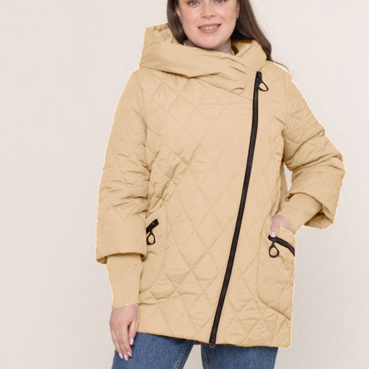 Women's Quilted Cotton Coat Mid-length Winter Clothing Coat Best YouTube Store
