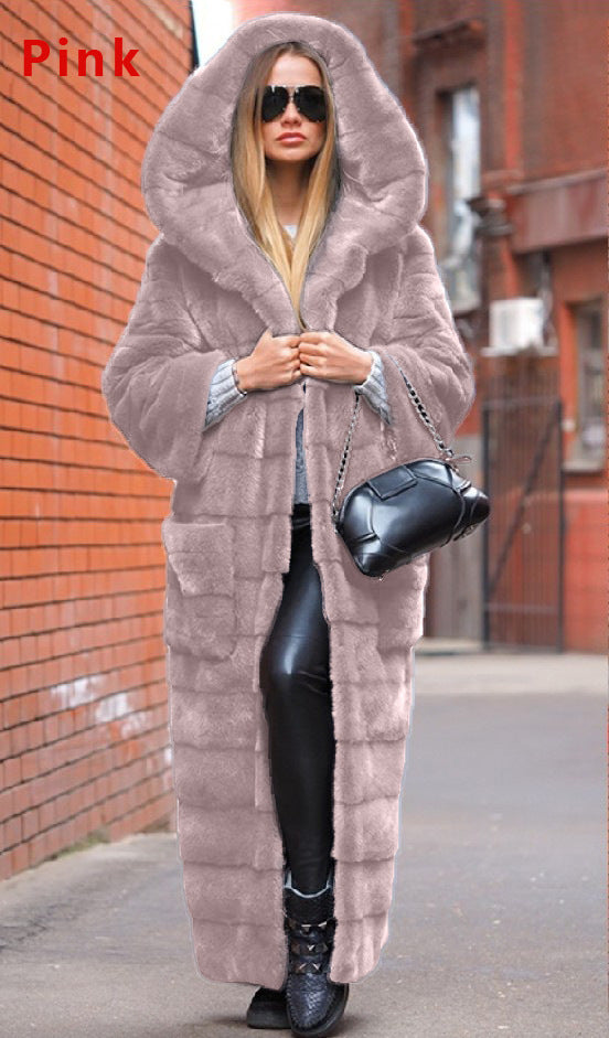 Fashionable Thickened Long Plush Women's Coat NorixaFashion.com