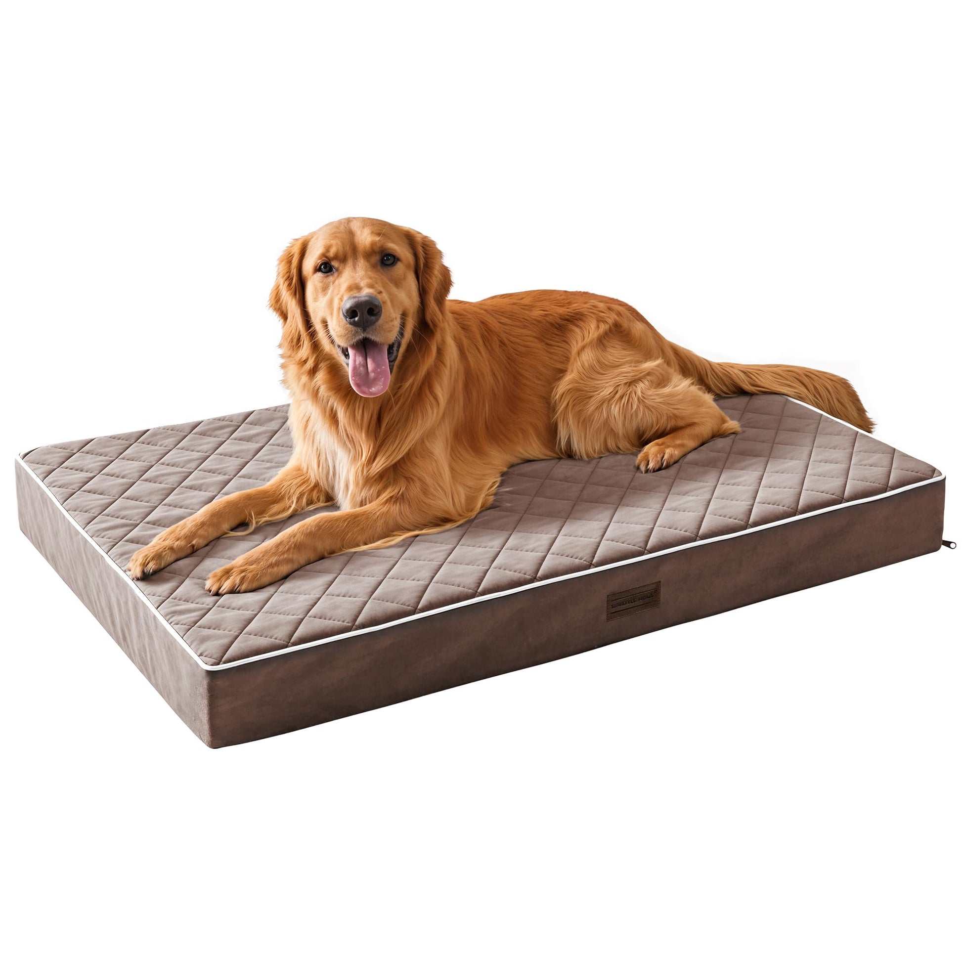 SunStyle Home Orthopedic Dog Beds for XX-Large Dogs XX-Large Dog Bed with Egg Crate Foam Support Non-Slip Bottom & Removable Washable Cover Mattress Pet Mat Bed（Brown） Best YouTube Store
