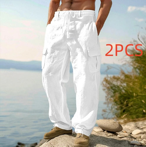 Men's Four Seasons Thin Loose Casual Wide-leg Pants NorixaFashion.com