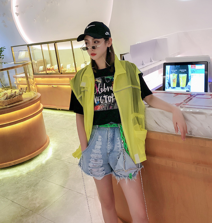 Water-Washed Denim Shorts Pi-Mart