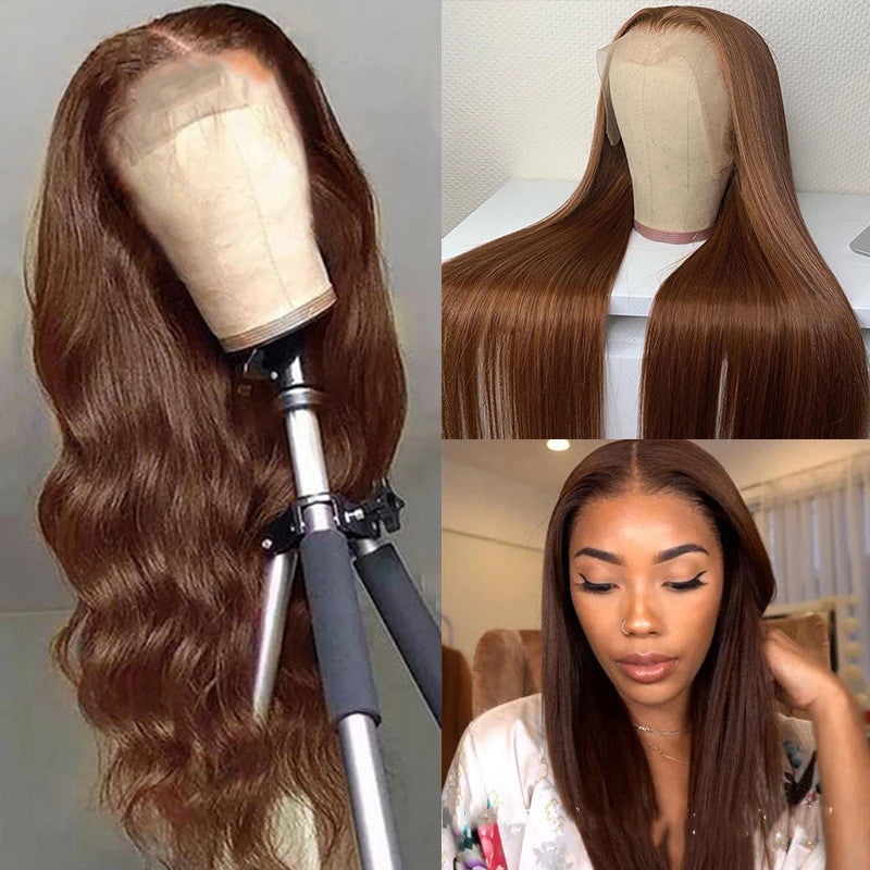 Brown Color Human Hair Wigs Human Hair Wig LadyShow.Store