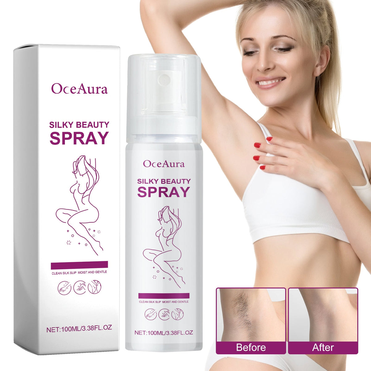 Mild Painless Hair Removal Mousse Spray Underarm Hand Hair, Leg Hair, Whole Body Hair Removal Spray Hair Removal Spray 1 0 0ml 1 Box Tri Light Beauty