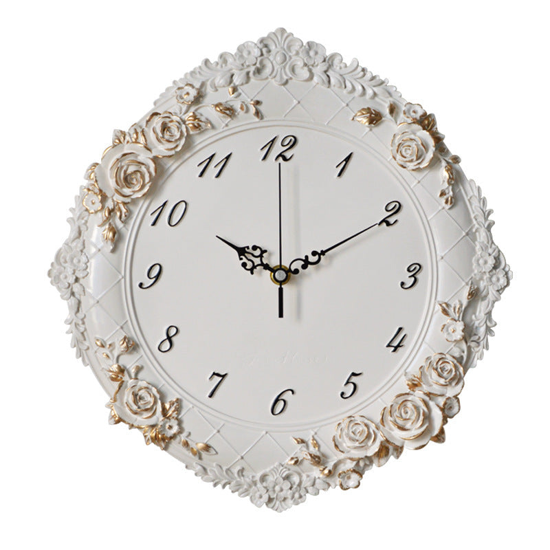 European Style Wall Clock Living Room Creative Art Clock Home PearlNestDecor.com