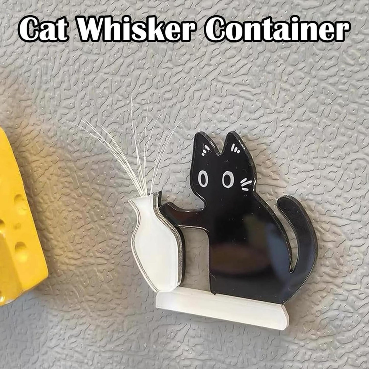 Creative Black Cat Fridge Magnet Acrylic Refrigerator Sticker Cat Whisker Fridge Magnet Figurine Kitchen Decor Gifts PearlNestDecor.com