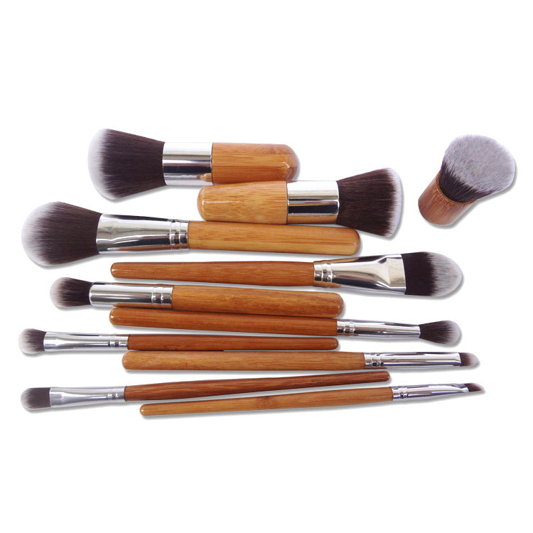 11-Piece Wooden Color Makeup Brush Set LadyShow.Store