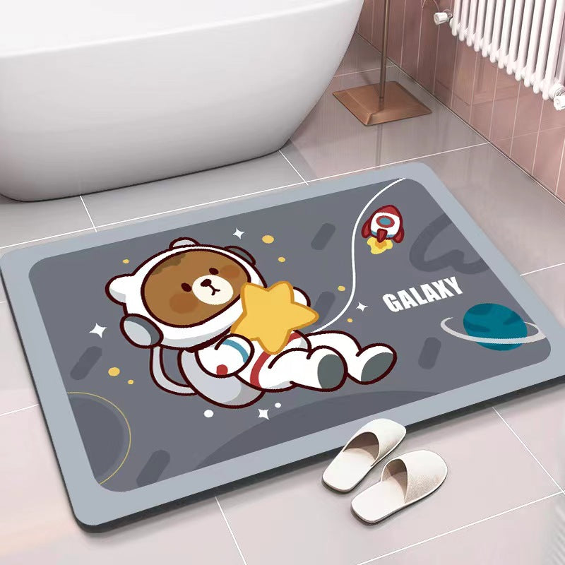 Cartoon Cute Bear Diatom Mud Soft Water Absorbent Floor Mat Anti Slip