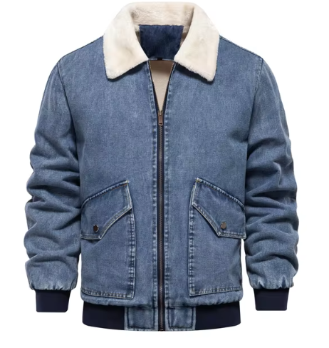 Men's Fleece-Lined Denim Jacket Pi-Mart