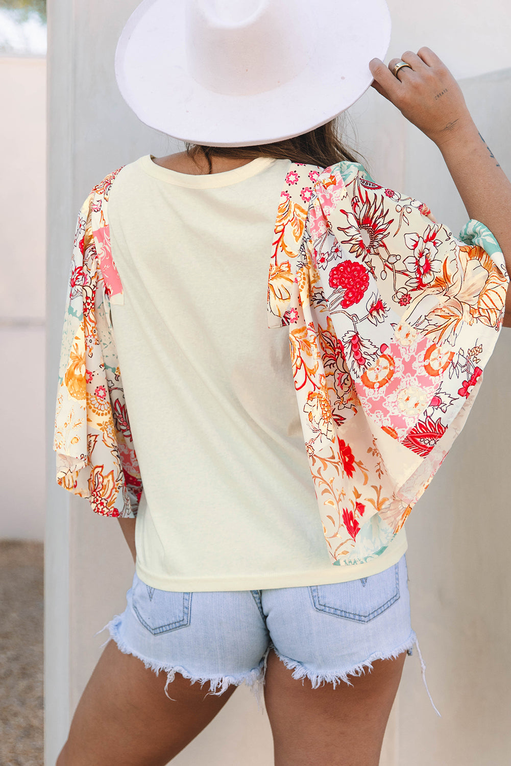 Sariyah Floral Half Batwing Sleeve Blouse LuxuryLifeWay Online Store