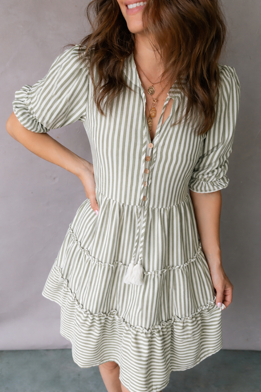 Bailey Sleeve Tiered Flattering Dress LuxuryLifeWay Online Store