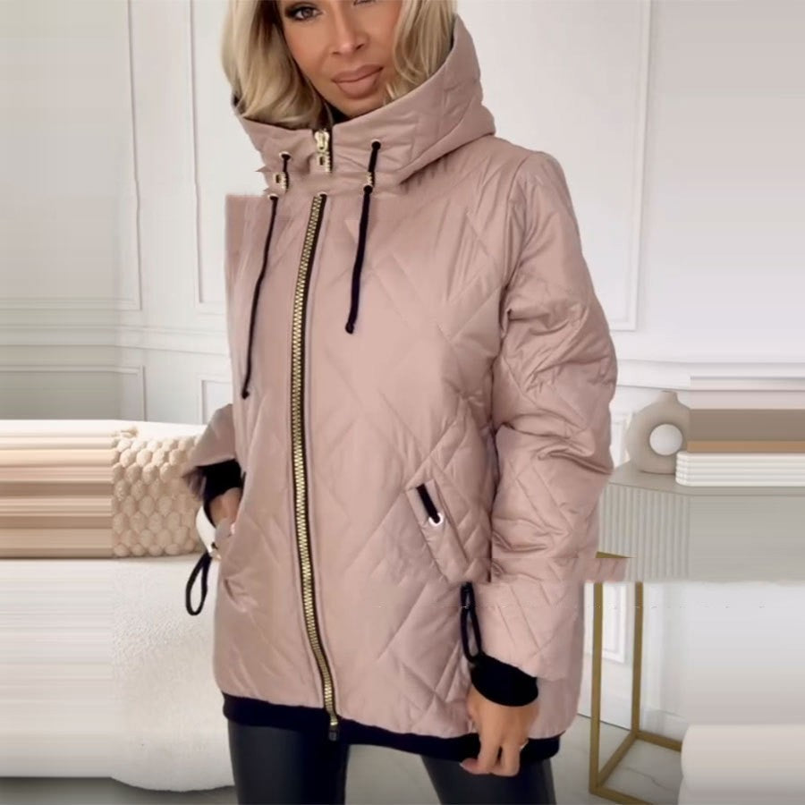 Women's Casual Hooded Pure Color Cotton Clothing Coat Best YouTube Store