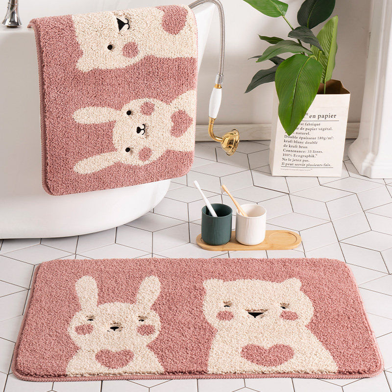 Bathroom Floor Mat Bathroom Absorbent Cute Household Non-slip