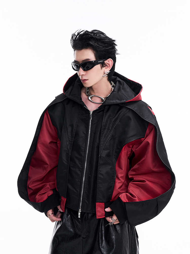 Profile Structure Splicing Quilted Short Hood Shell Jacket LuxuryLifeWay Online Store