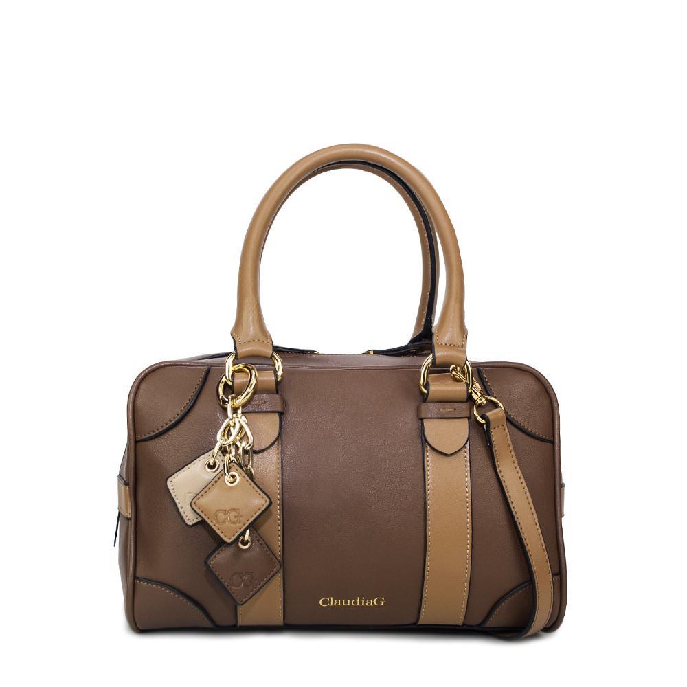 Carlotta Leather Handbag - Chocolate / Caramel LadyShow.Store