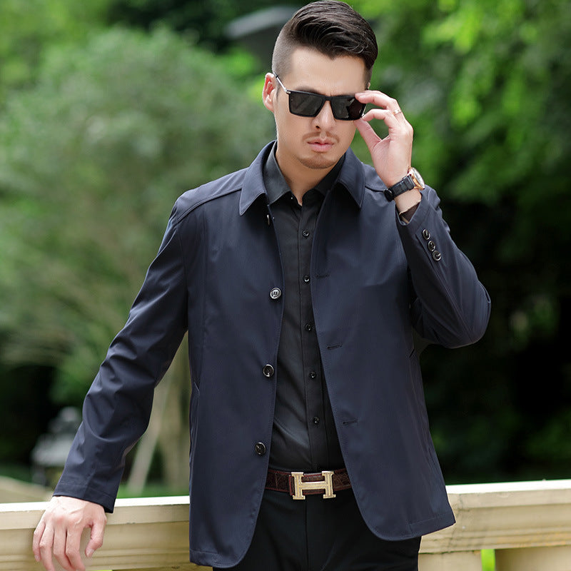 Men's Casual Jacket for Ages 40-50, Spring/Fall Pi-Mart