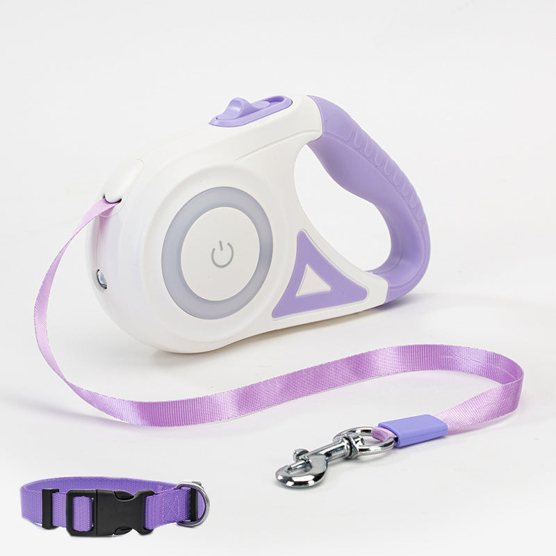 Retractable Dog Leash with Collar Pets Fashion