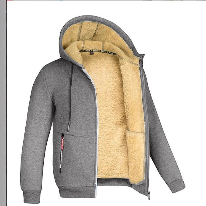 Lamb Fleece Thickened Sports Casual Thickened Hooded Jacket Best YouTube Store