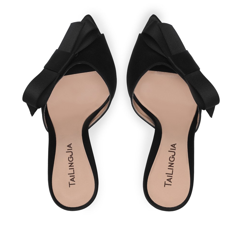 European American Women's Black High Heel Shoes LadyShow.Store
