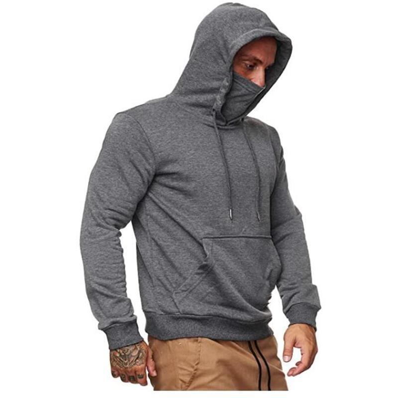 Men's Solid Color Plus Fleece Hoodie Sweatshirt LadyShow.Store