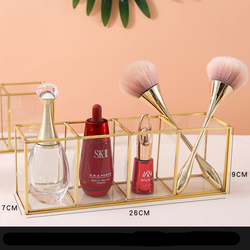 Multi-Cell Makeup Brush Bucket Cosmetic Desktop Storage Box Exquisite And High-End CJD2