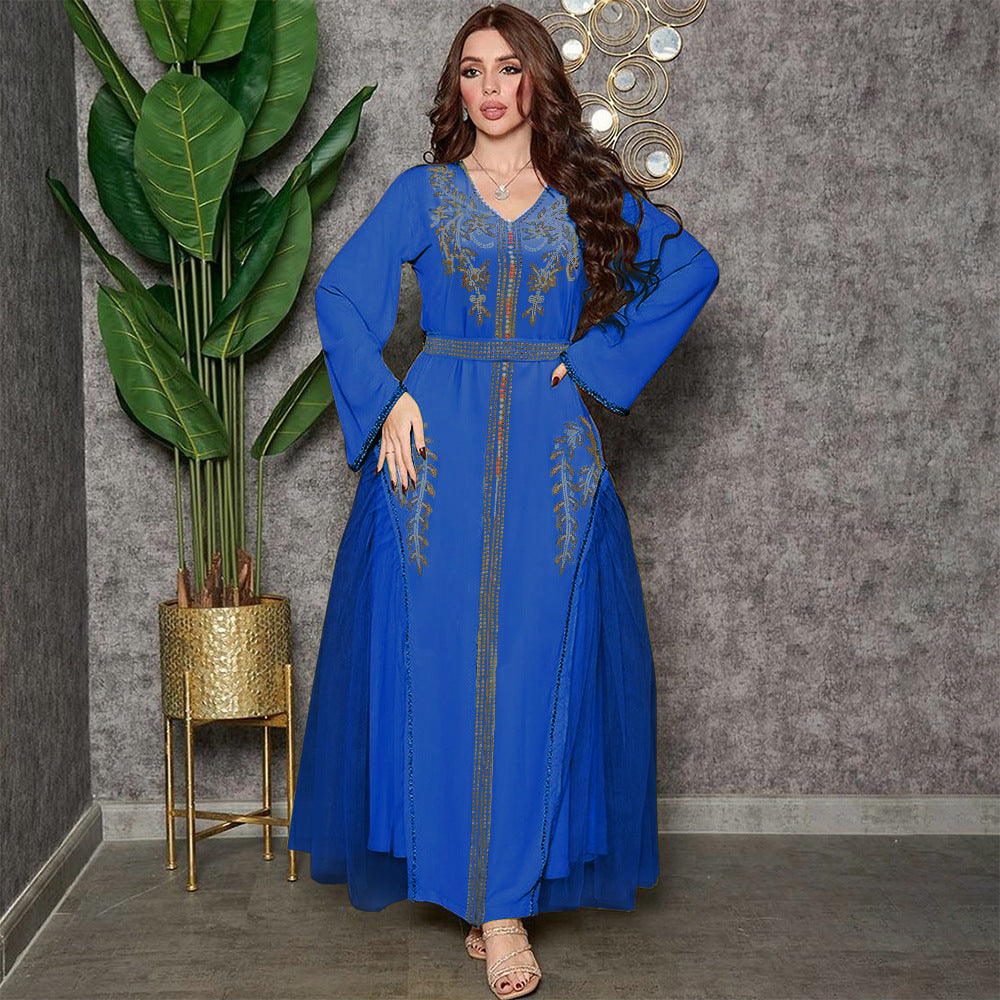 Middle East Diamond Beaded Dress Dress Women NorixaFashion.com
