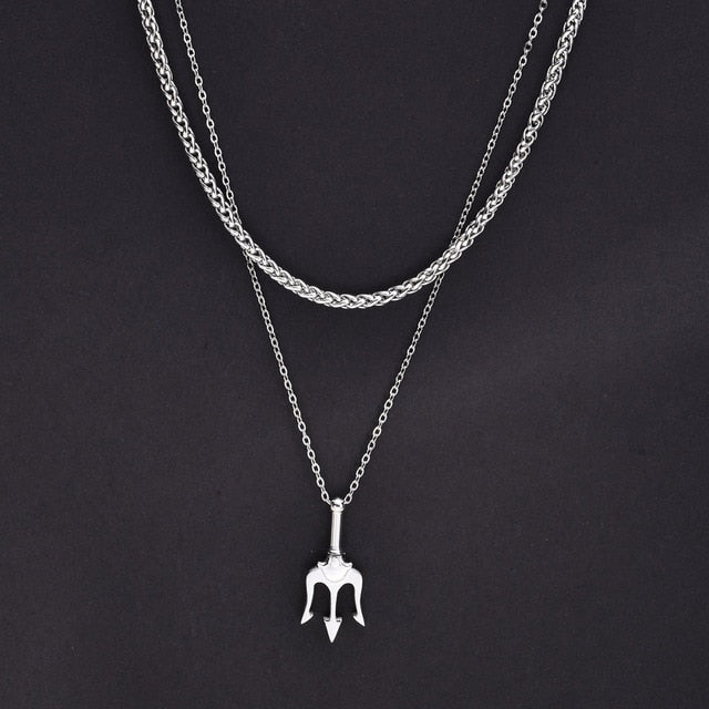 Stylish Neptune Trident Chain Necklaces Pi-Mart