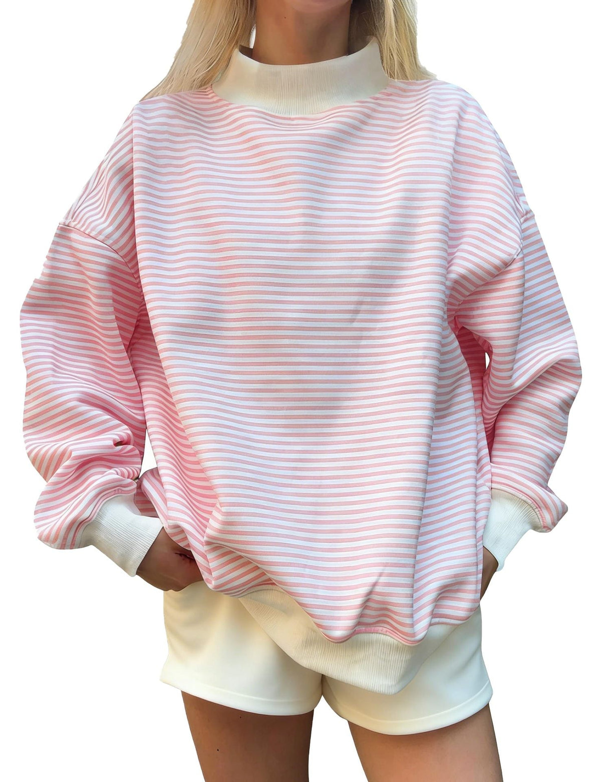2026 Women's Fall New Fashion Casual Striped Long-Sleeved Pullover Loose Sweatshirt NorixaFashion.com