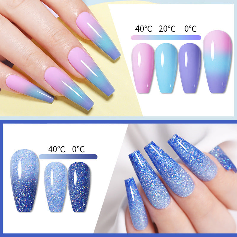 Temperature Change Glitter UV Polish Three-section Color Change LadyShow.Store